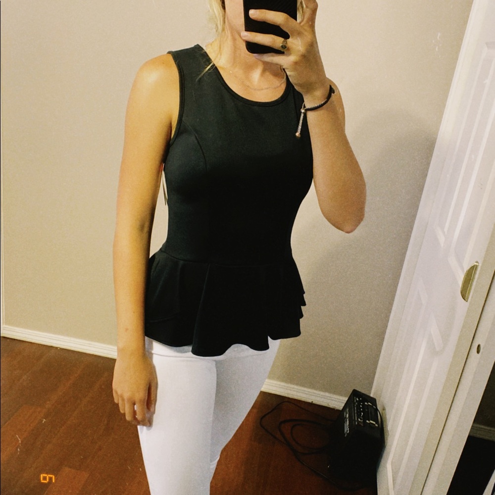 Black Peplum Top